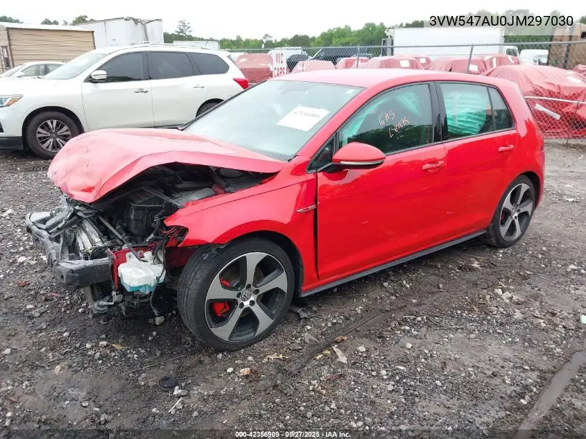 2018 Volkswagen Golf Gti 2.0T Autobahn/2.0T S/2.0T Se VIN: 3VW547AU0JM297030 Lot: 42356909