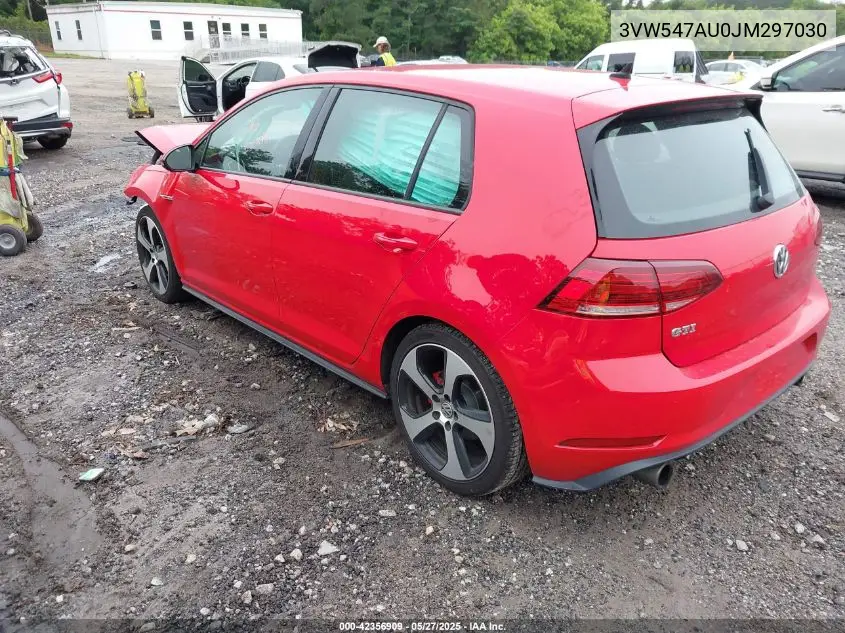 2018 Volkswagen Golf Gti 2.0T Autobahn/2.0T S/2.0T Se VIN: 3VW547AU0JM297030 Lot: 42356909