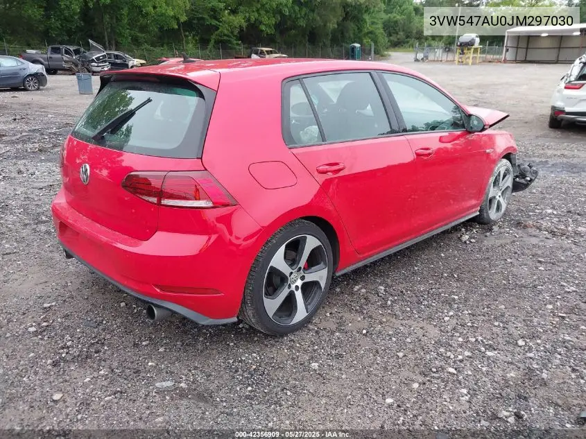 2018 Volkswagen Golf Gti 2.0T Autobahn/2.0T S/2.0T Se VIN: 3VW547AU0JM297030 Lot: 42356909