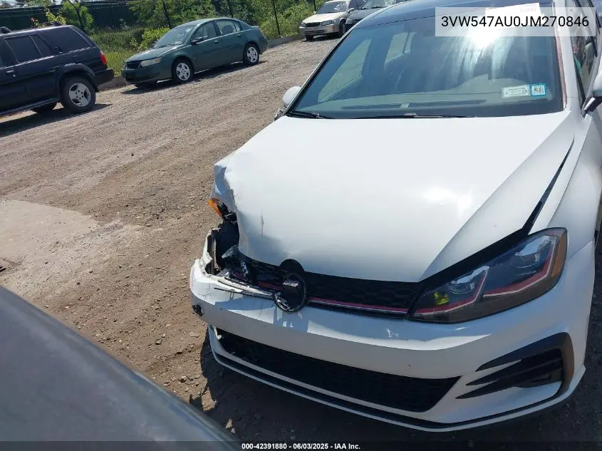 2018 Volkswagen Golf Gti 2.0T Autobahn/2.0T S/2.0T Se VIN: 3VW547AU0JM270846 Lot: 42391880