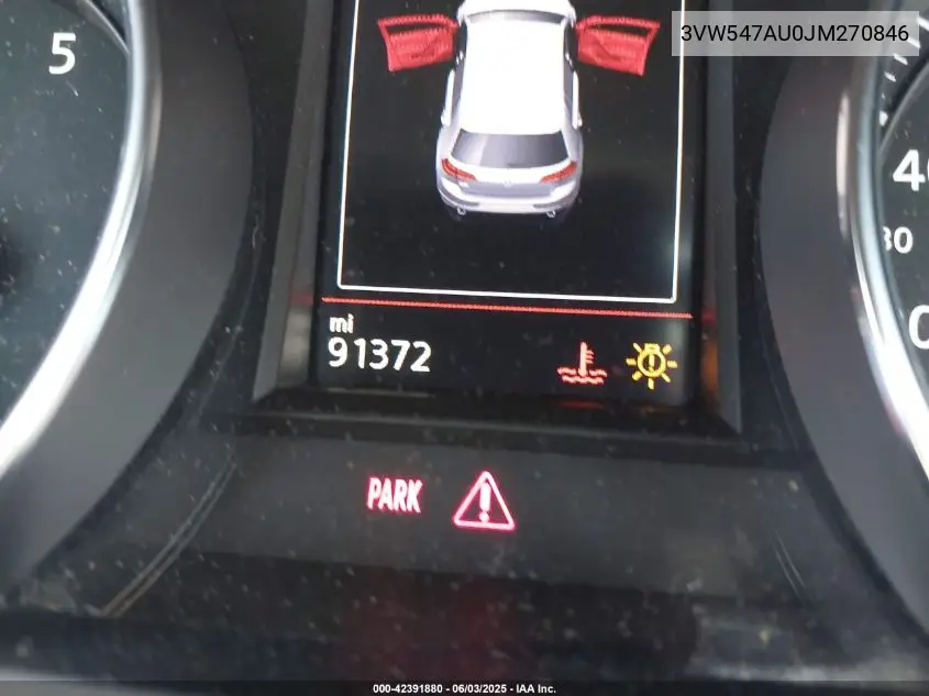 2018 Volkswagen Golf Gti 2.0T Autobahn/2.0T S/2.0T Se VIN: 3VW547AU0JM270846 Lot: 42391880