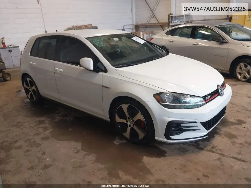 2018 Volkswagen Golf Gti 2.0T Autobahn/2.0T S/2.0T Se VIN: 3VW547AU3JM252325 Lot: 42470109