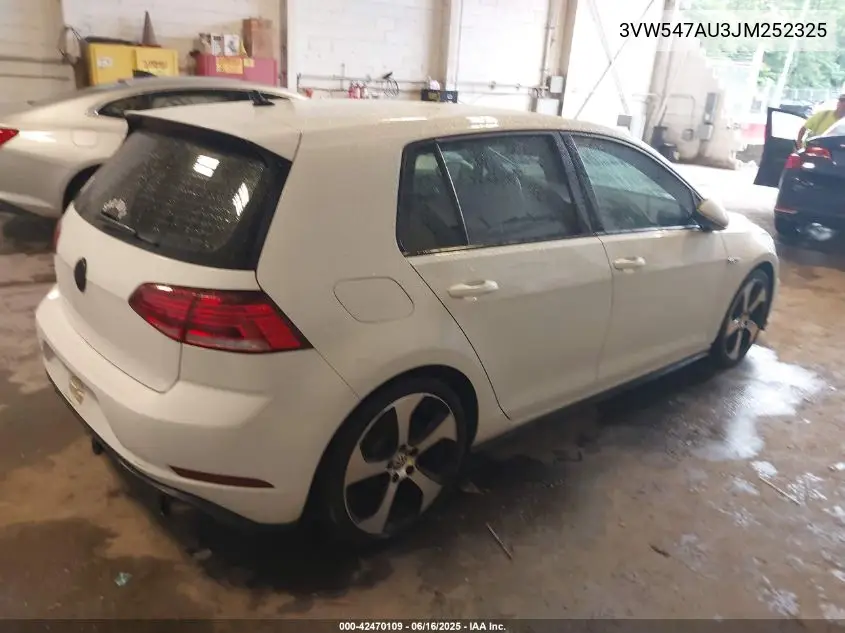 2018 Volkswagen Golf Gti 2.0T Autobahn/2.0T S/2.0T Se VIN: 3VW547AU3JM252325 Lot: 42470109