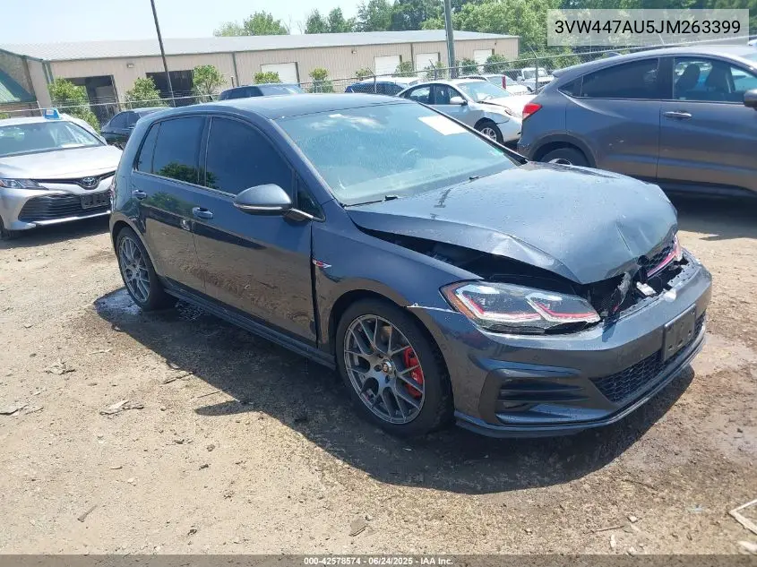 2018 Volkswagen Golf Gti 2.0T Autobahn/2.0T S/2.0T Se VIN: 3VW447AU5JM263399 Lot: 42578574