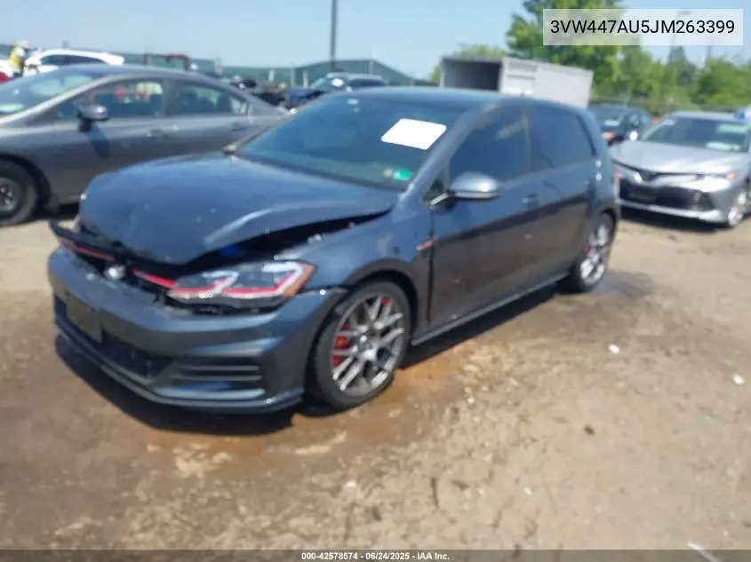 2018 Volkswagen Golf Gti 2.0T Autobahn/2.0T S/2.0T Se VIN: 3VW447AU5JM263399 Lot: 42578574