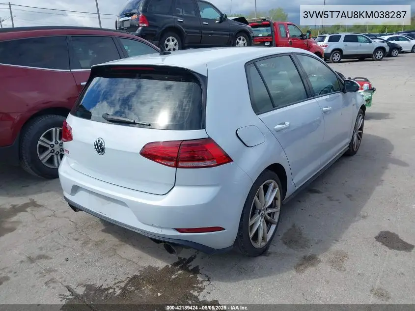 2019 Volkswagen Golf Gti 2.0T Autobahn/2.0T Rabbit Edition/2.0T S/2.0T Se VIN: 3VW5T7AU8KM038287 Lot: 42189424