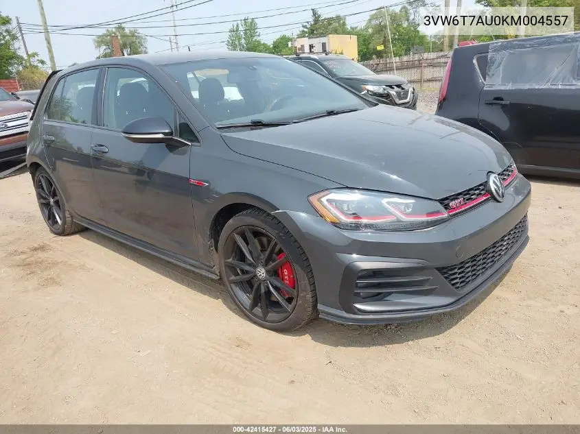 2019 Volkswagen Golf Gti 2.0T Autobahn/2.0T Rabbit Edition/2.0T S/2.0T Se VIN: 3VW6T7AU0KM004557 Lot: 42415427