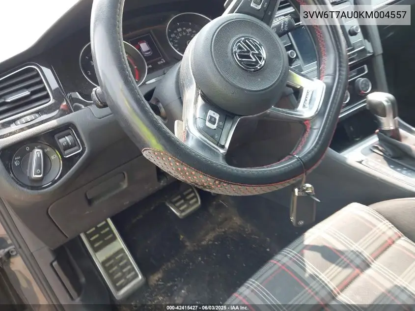 2019 Volkswagen Golf Gti 2.0T Autobahn/2.0T Rabbit Edition/2.0T S/2.0T Se VIN: 3VW6T7AU0KM004557 Lot: 42415427