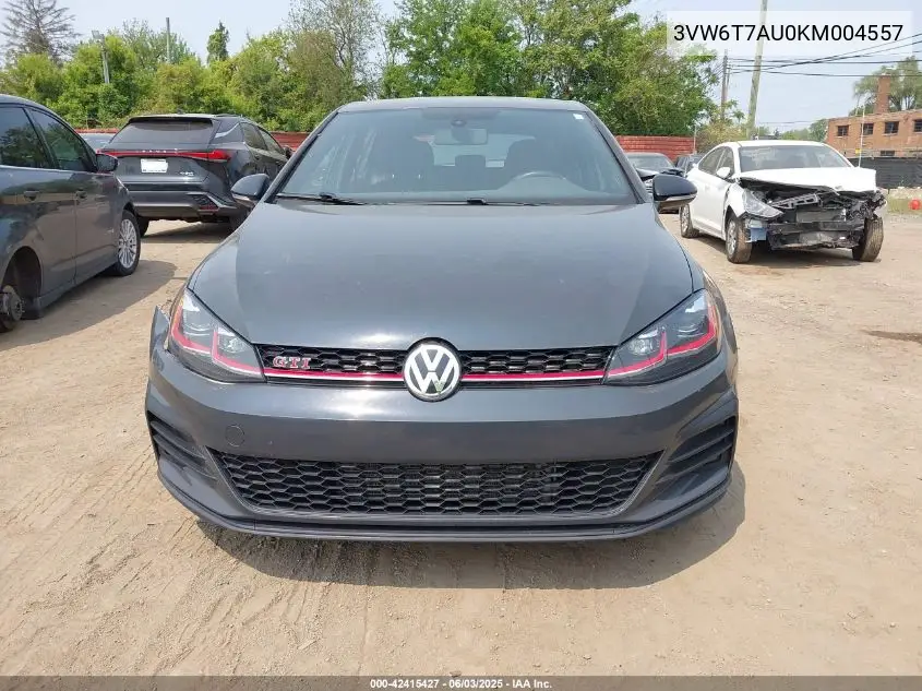2019 Volkswagen Golf Gti 2.0T Autobahn/2.0T Rabbit Edition/2.0T S/2.0T Se VIN: 3VW6T7AU0KM004557 Lot: 42415427