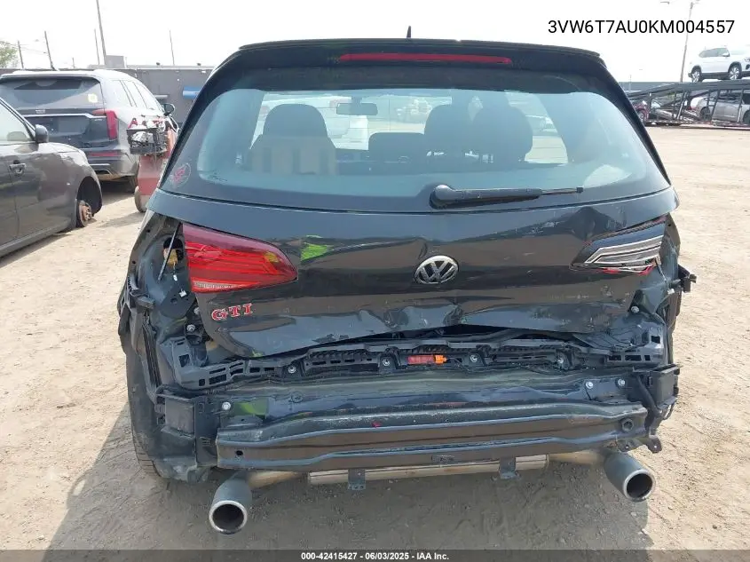 2019 Volkswagen Golf Gti 2.0T Autobahn/2.0T Rabbit Edition/2.0T S/2.0T Se VIN: 3VW6T7AU0KM004557 Lot: 42415427
