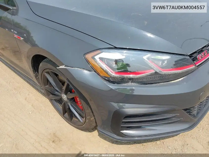 2019 Volkswagen Golf Gti 2.0T Autobahn/2.0T Rabbit Edition/2.0T S/2.0T Se VIN: 3VW6T7AU0KM004557 Lot: 42415427