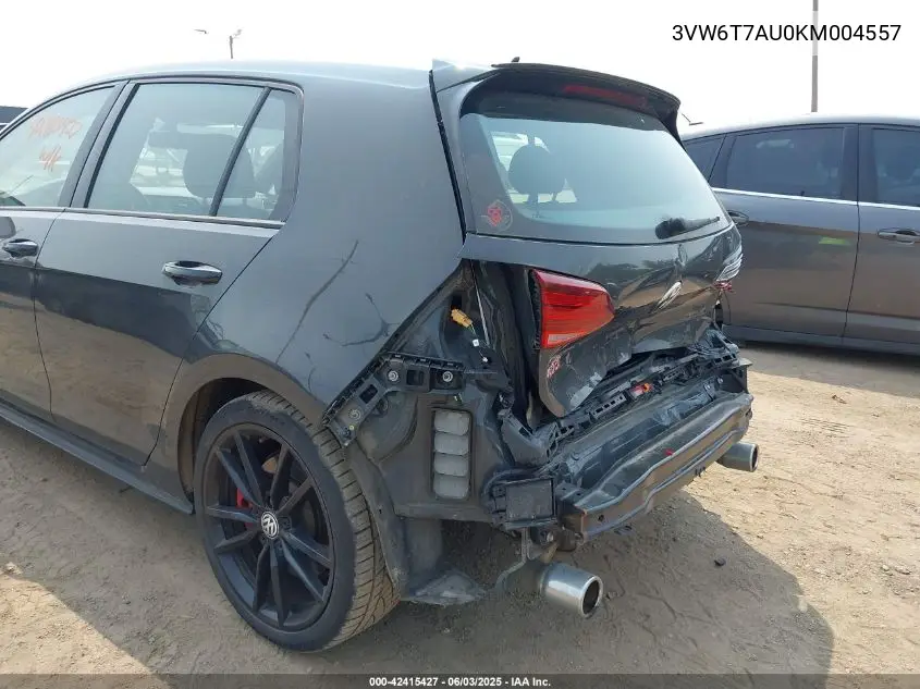 2019 Volkswagen Golf Gti 2.0T Autobahn/2.0T Rabbit Edition/2.0T S/2.0T Se VIN: 3VW6T7AU0KM004557 Lot: 42415427