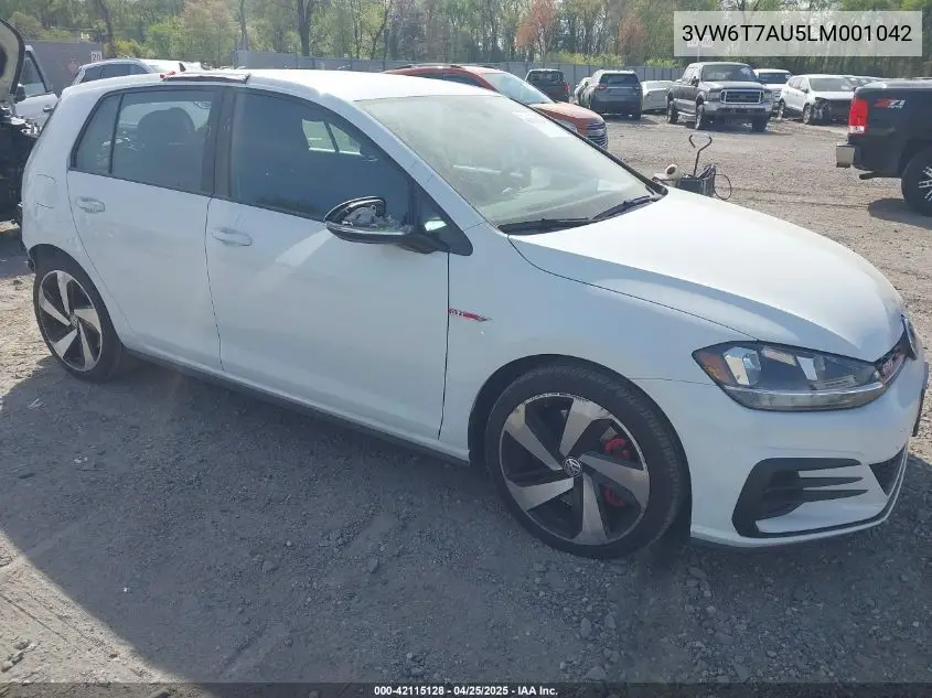 2020 Volkswagen Golf Gti 2.0T Autobahn/2.0T S/2.0T Se VIN: 3VW6T7AU5LM001042 Lot: 42115128