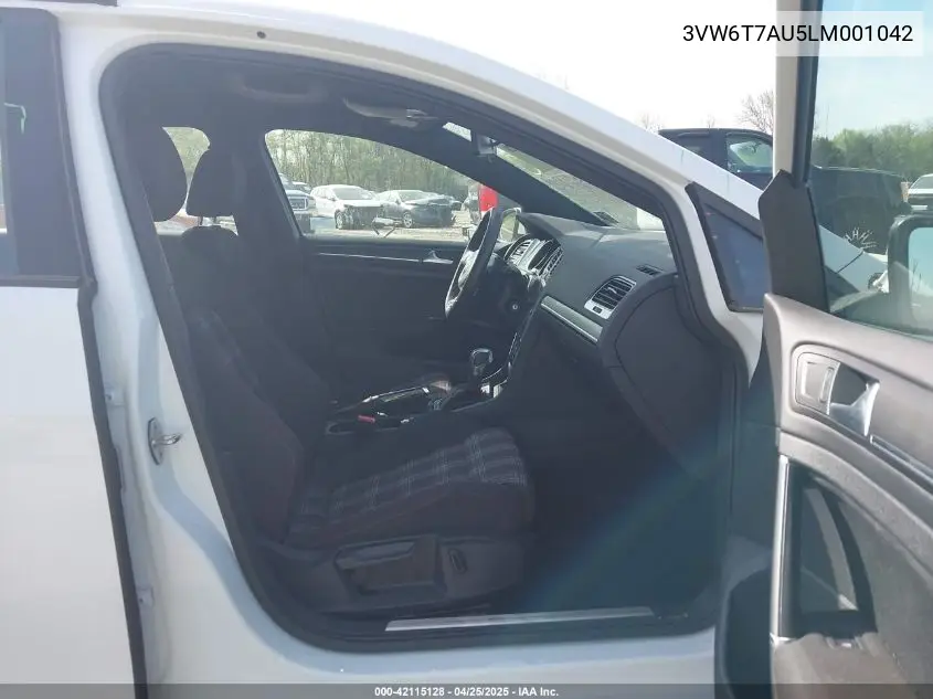 2020 Volkswagen Golf Gti 2.0T Autobahn/2.0T S/2.0T Se VIN: 3VW6T7AU5LM001042 Lot: 42115128