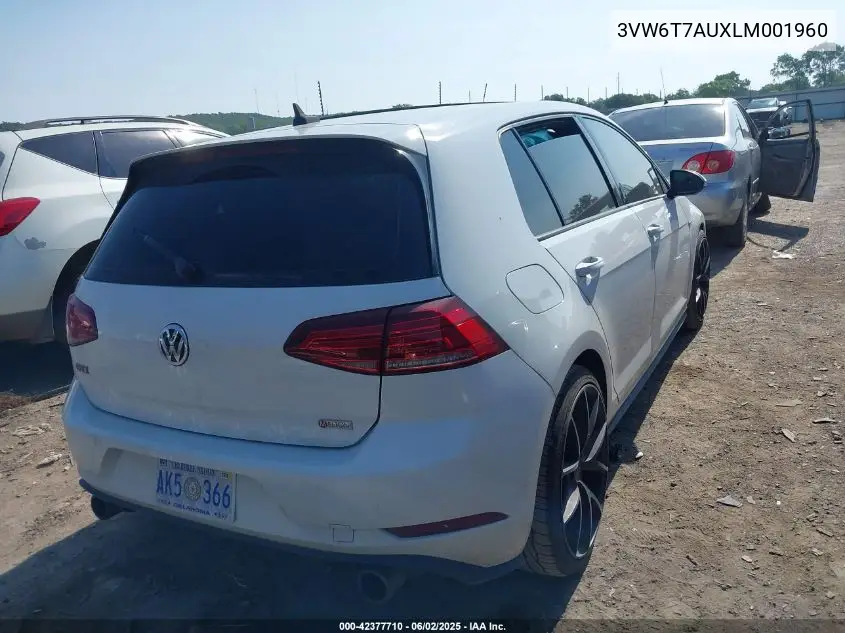 2020 Volkswagen Golf Gti 2.0T Autobahn/2.0T S/2.0T Se VIN: 3VW6T7AUXLM001960 Lot: 42377710