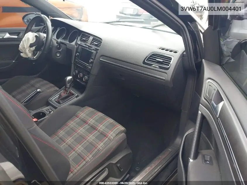 2020 Volkswagen Golf Gti 2.0T Autobahn/2.0T S/2.0T Se VIN: 3VW6T7AU0LM004401 Lot: 42533385