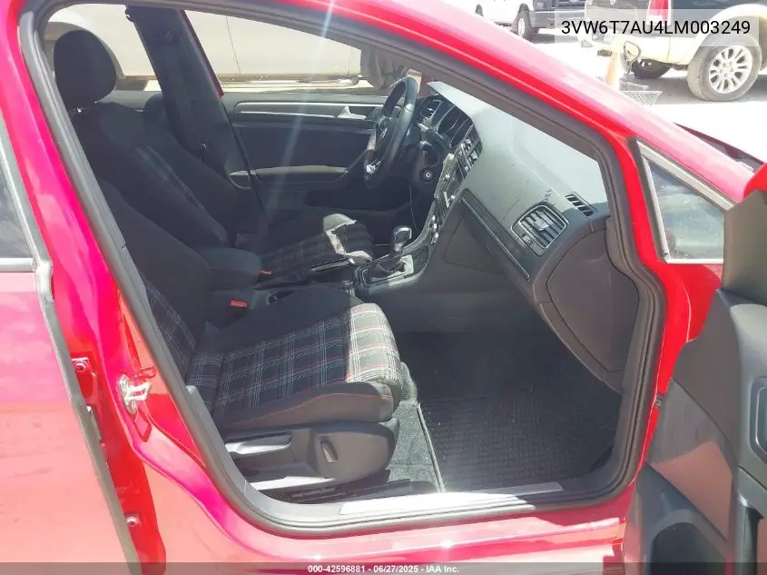 2020 Volkswagen Golf Gti 2.0T Autobahn/2.0T S/2.0T Se VIN: 3VW6T7AU4LM003249 Lot: 42596881