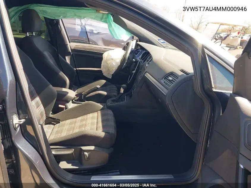 2021 Volkswagen Golf Gti 2.0T Autobahn/2.0T S/2.0T Se VIN: 3VW5T7AU4MM000946 Lot: 41661654
