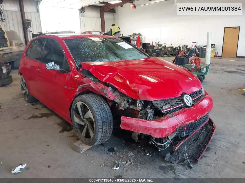 2021 Volkswagen Golf Gti 2.0T Autobahn/2.0T S/2.0T Se VIN: 3VW6T7AU9MM001384 Lot: 41719848