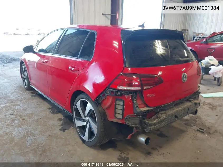 2021 Volkswagen Golf Gti 2.0T Autobahn/2.0T S/2.0T Se VIN: 3VW6T7AU9MM001384 Lot: 41719848