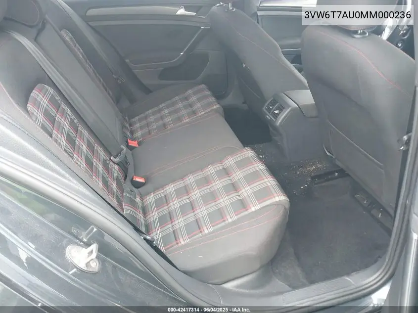 2021 Volkswagen Golf Gti 2.0T Autobahn/2.0T S/2.0T Se VIN: 3VW6T7AU0MM000236 Lot: 42417314
