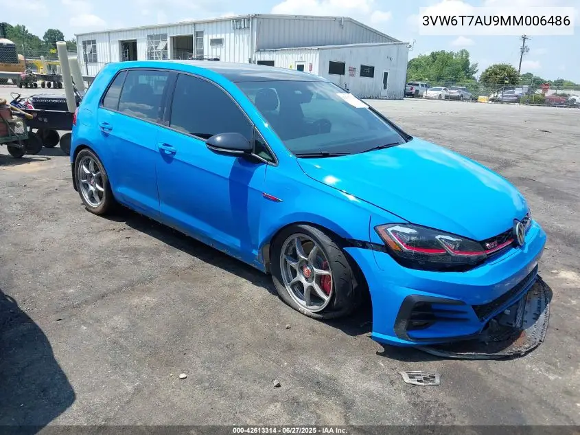 2021 Volkswagen Golf Gti 2.0T Autobahn/2.0T S/2.0T Se VIN: 3VW6T7AU9MM006486 Lot: 42613314