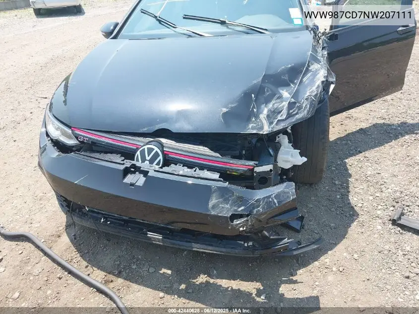 2022 Volkswagen Golf Gti 2.0T Se VIN: WVW987CD7NW207111 Lot: 42440628