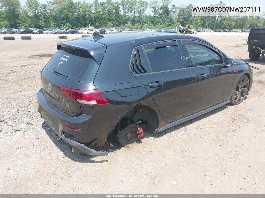 2022 Volkswagen Golf Gti 2.0T Se VIN: WVW987CD7NW207111 Lot: 42440628