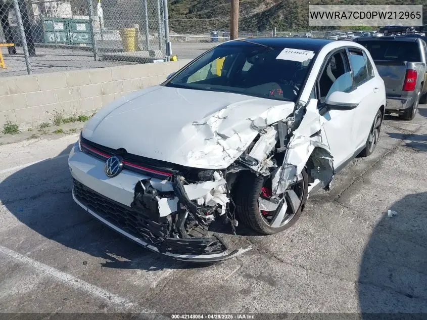 2023 Volkswagen Golf Gti 2.0T Se VIN: WVWRA7CD0PW212965 Lot: 42148054