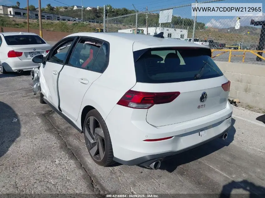 2023 Volkswagen Golf Gti 2.0T Se VIN: WVWRA7CD0PW212965 Lot: 42148054
