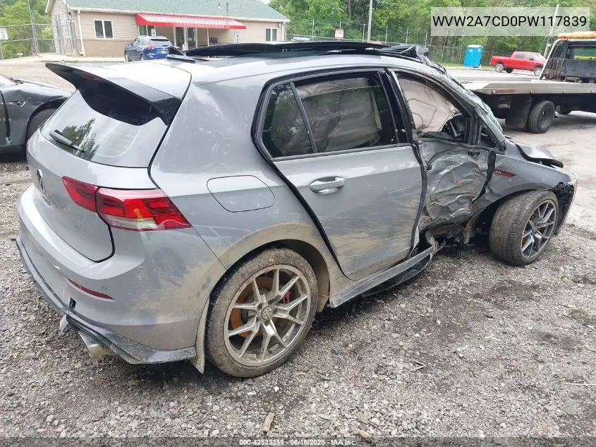 2023 Volkswagen Golf Gti 2.0T Se VIN: WVW2A7CD0PW117839 Lot: 42523359