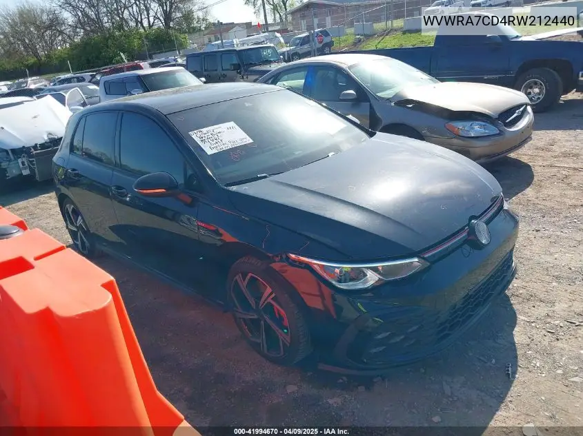 2024 Volkswagen Golf Gti 2.0T Se VIN: WVWRA7CD4RW212440 Lot: 41994670