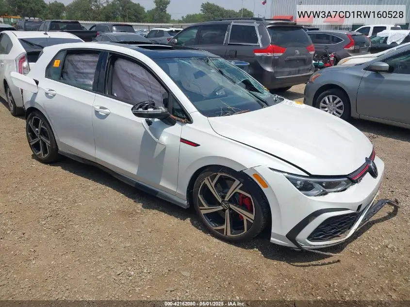 2024 Volkswagen Golf Gti 2.0T Se VIN: WVW3A7CD1RW160528 Lot: 42162080