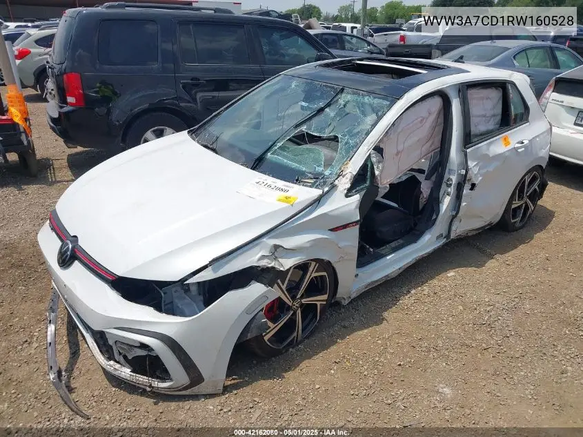 2024 Volkswagen Golf Gti 2.0T Se VIN: WVW3A7CD1RW160528 Lot: 42162080