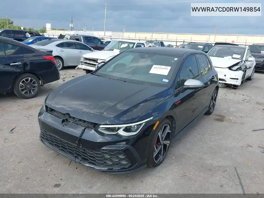 2024 Volkswagen Golf Gti 2.0T Se VIN: WVWRA7CD0RW149854 Lot: 42295959