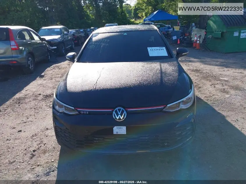 2024 Volkswagen Golf Gti 2.0T Autobahn VIN: WVWVA7CD5RW222330 Lot: 42329199