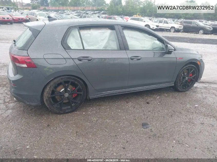2024 Volkswagen Golf Gti 2.0T 380 Se VIN: WVW2A7CD8RW232952 Lot: 42352187