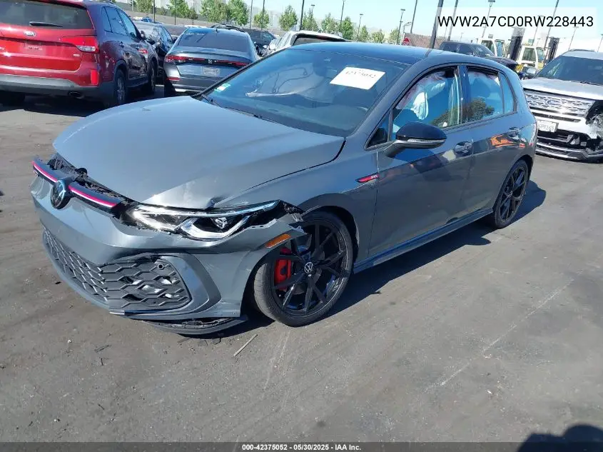 2024 Volkswagen Golf Gti 2.0T 380 Se VIN: WVW2A7CD0RW228443 Lot: 42375052