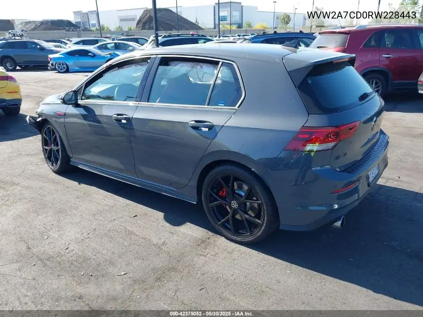 2024 Volkswagen Golf Gti 2.0T 380 Se VIN: WVW2A7CD0RW228443 Lot: 42375052