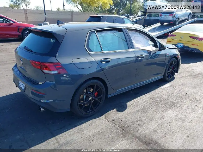 2024 Volkswagen Golf Gti 2.0T 380 Se VIN: WVW2A7CD0RW228443 Lot: 42375052