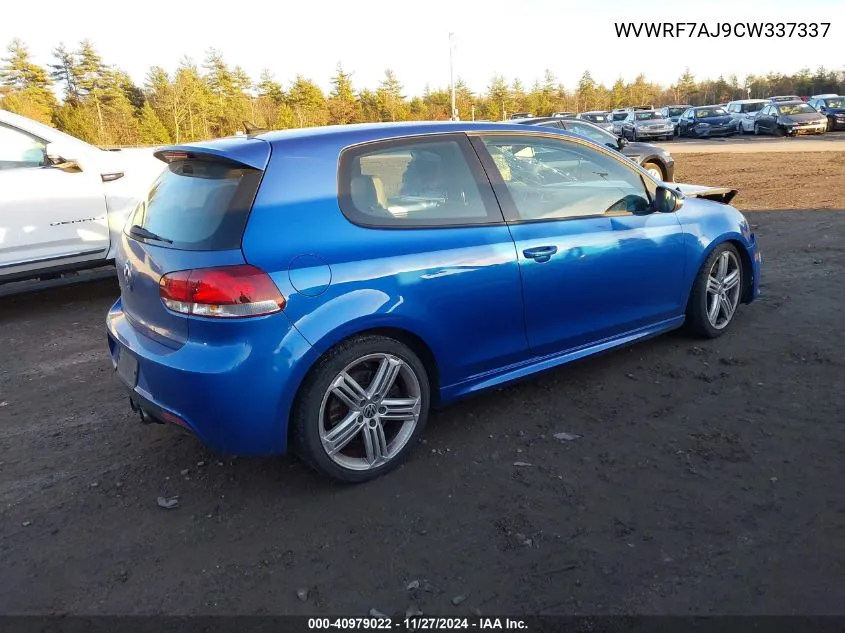 2012 Volkswagen Golf R 2-Door VIN: WVWRF7AJ9CW337337 Lot: 40979022