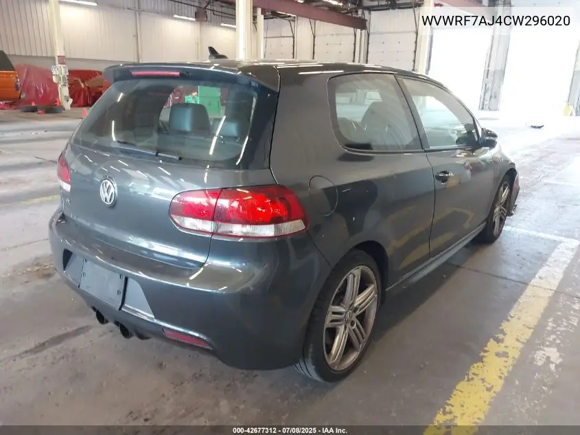 2012 Volkswagen Golf R 2-Door VIN: WVWRF7AJ4CW296020 Lot: 42677312