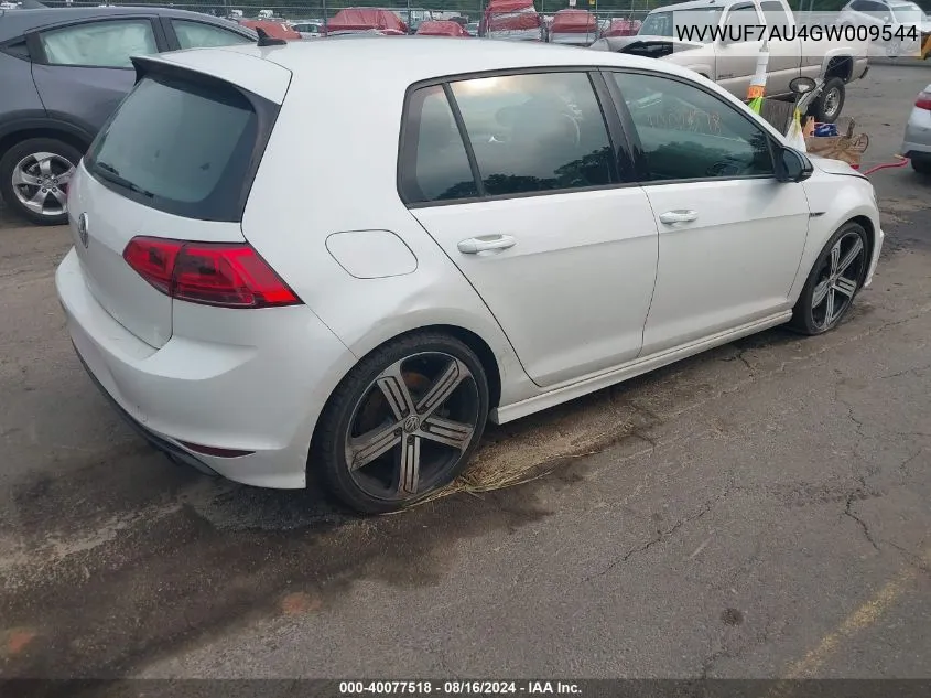 2016 Volkswagen Golf R 4-Door VIN: WVWUF7AU4GW009544 Lot: 40077518
