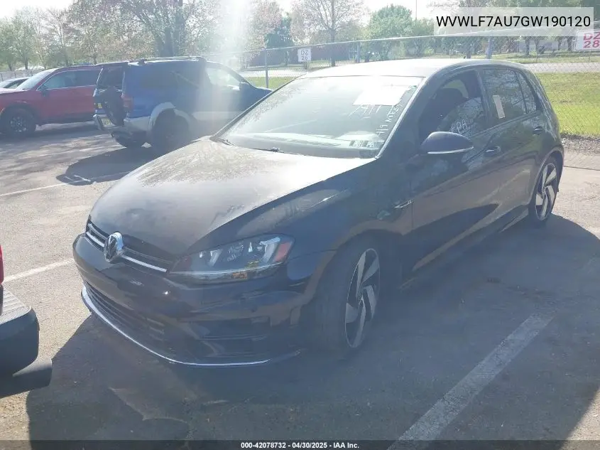 2016 Volkswagen Golf R 4-Door VIN: WVWLF7AU7GW190120 Lot: 42078732