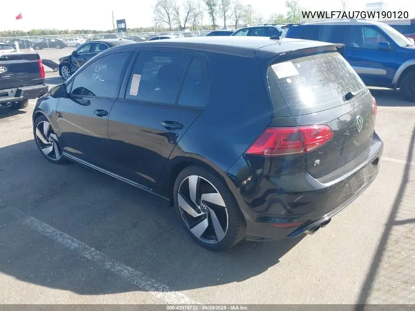2016 Volkswagen Golf R 4-Door VIN: WVWLF7AU7GW190120 Lot: 42078732