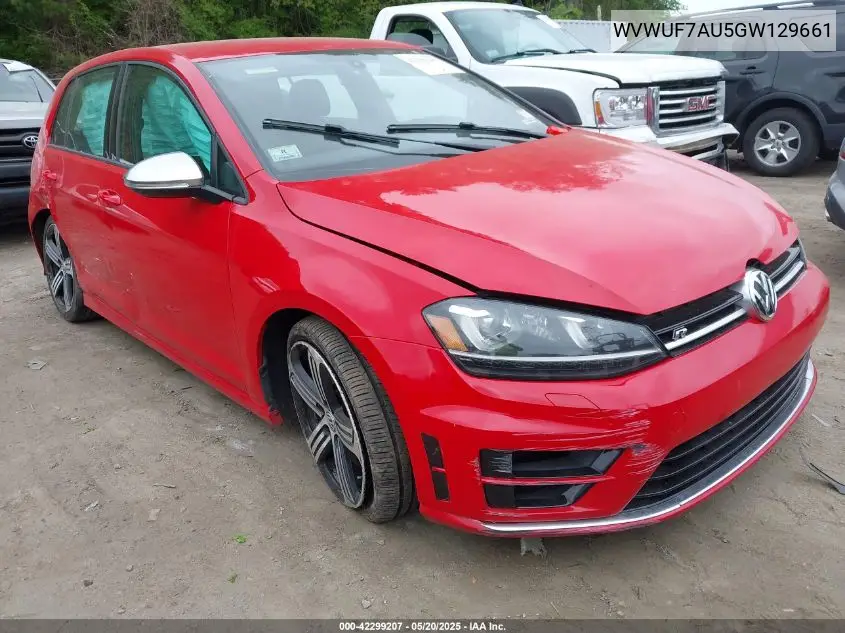2016 Volkswagen Golf R 4-Door VIN: WVWUF7AU5GW129661 Lot: 42299207