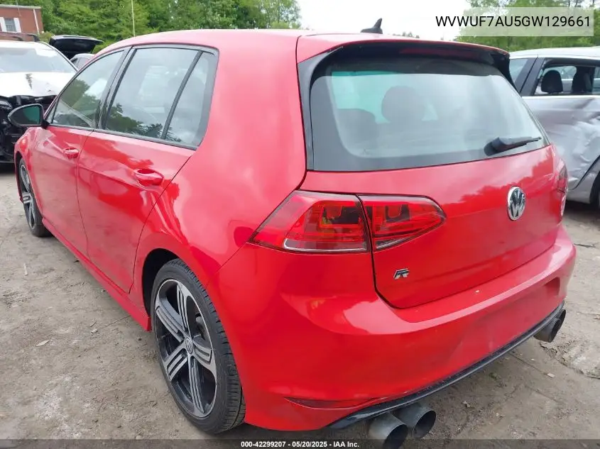 2016 Volkswagen Golf R 4-Door VIN: WVWUF7AU5GW129661 Lot: 42299207