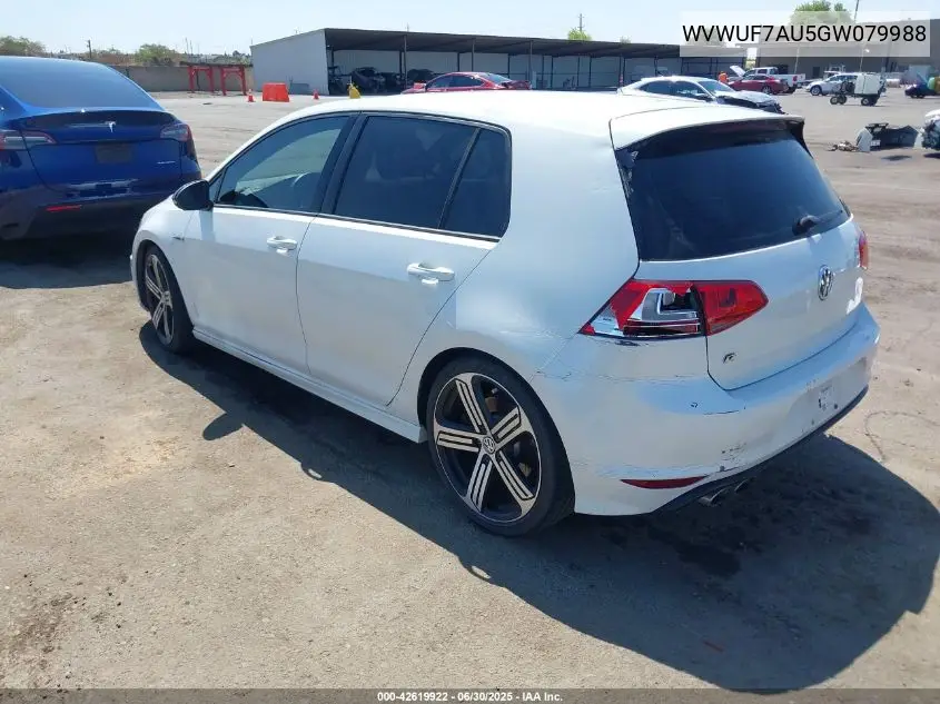 2016 Volkswagen Golf R 4-Door VIN: WVWUF7AU5GW079988 Lot: 42619922