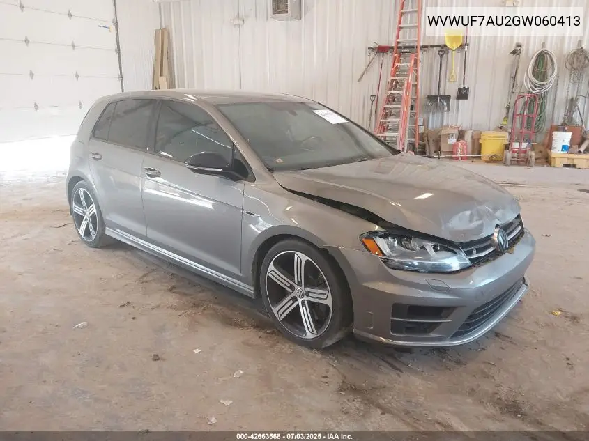 2016 Volkswagen Golf R 4-Door VIN: WVWUF7AU2GW060413 Lot: 42663568