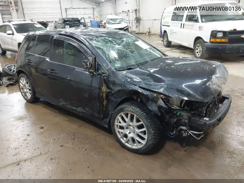 2017 Volkswagen Golf R 4-Door W/Dcc Navigation VIN: WVWWF7AU0HW080136 Lot: 41987150